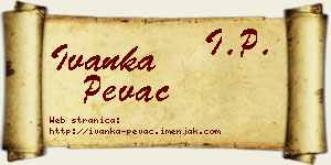 Ivanka Pevac vizit kartica